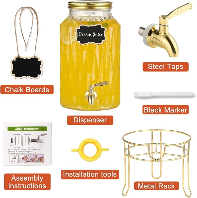 1.5 Gallon Glass Drink Dispenser - Image 4