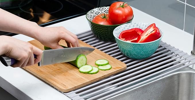 Surpahs 20.5 x 15.5 Inch Roll-Up Dish Drying Rack, Fits Across Sink Openings up - Image 6