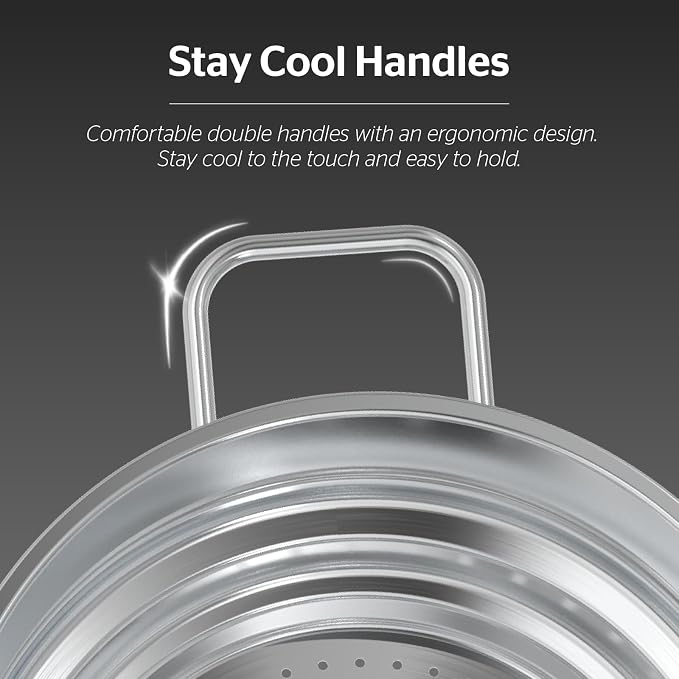SUNHOUSE 5 Quart Stainless Steel Steamer Insert – Multi-Purpose Soup & Food - Image 5