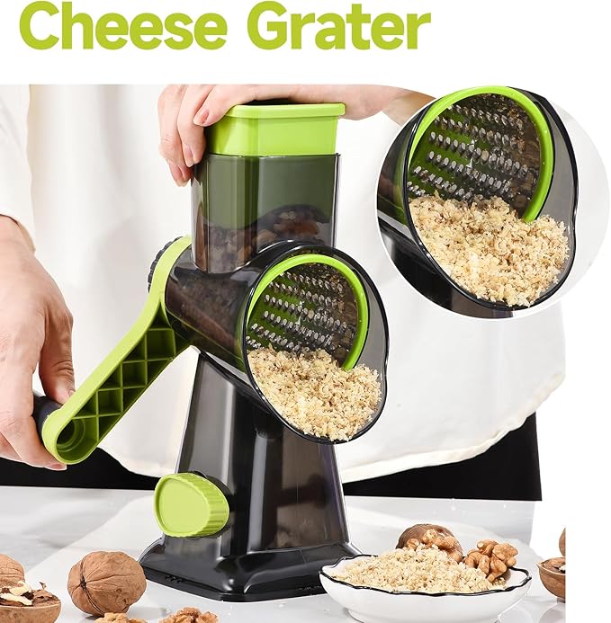 Rotary Cheese Grater with Handle Kitchen Shredder Slicer Grater Slicer Ice - Image 7