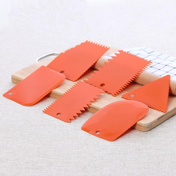 6pcs Cake Scraper Decorating Comb and Icing Smoother Reusable Bread Cream Pizza - Image 3