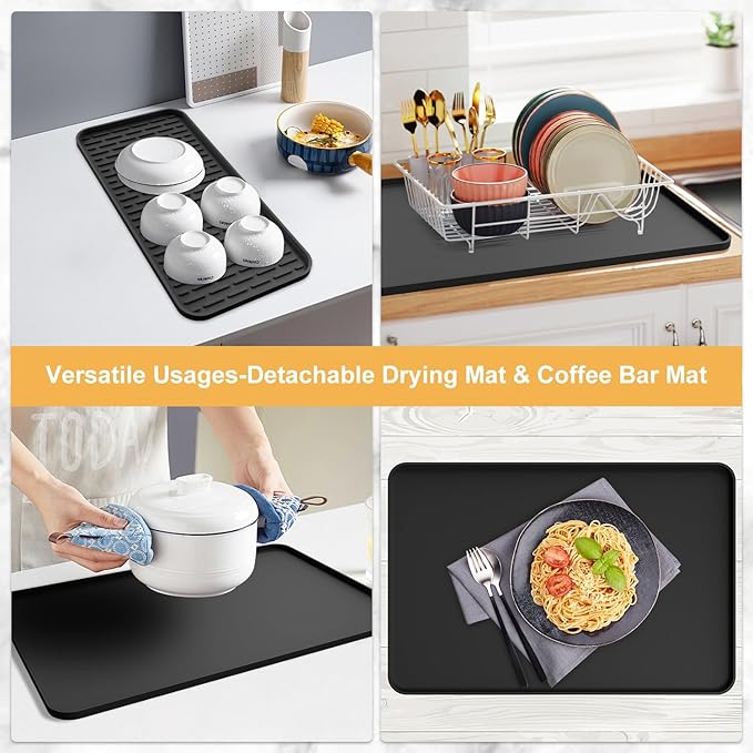 Silicone Coffee Mat, Coffee Bar Accessories Fit Under Coffee Maker Coffee - Image 8