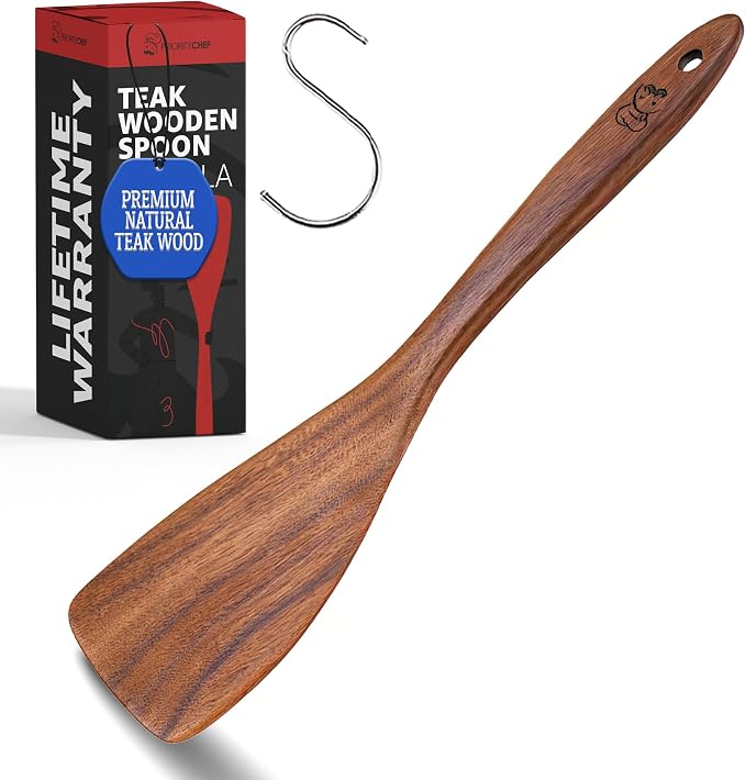 PriorityChef Teak Wood Spatula for Cooking by PriorityChef
