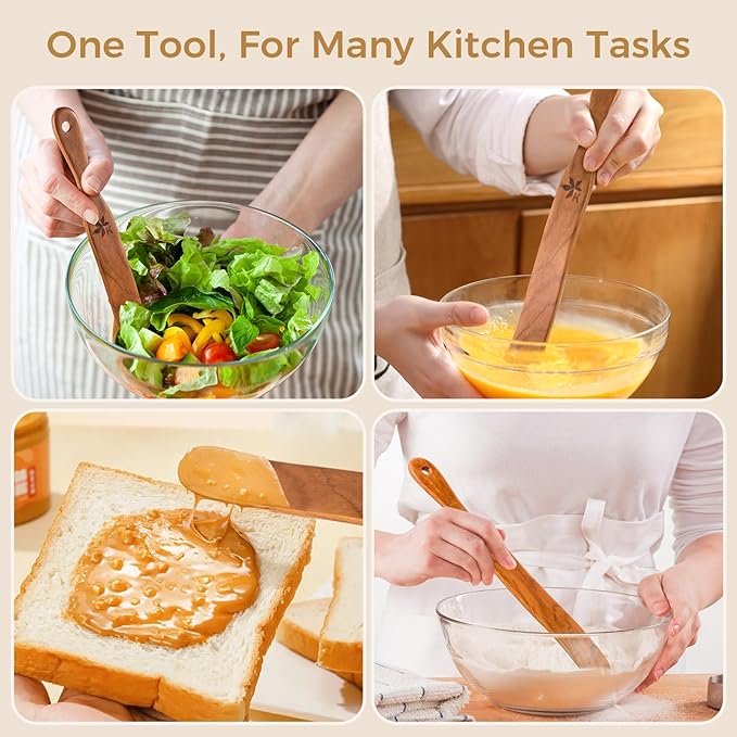2 Pack Spurtle for Sourdough Starter, Danish Dough Whisk and Jar Spatula - Image 7