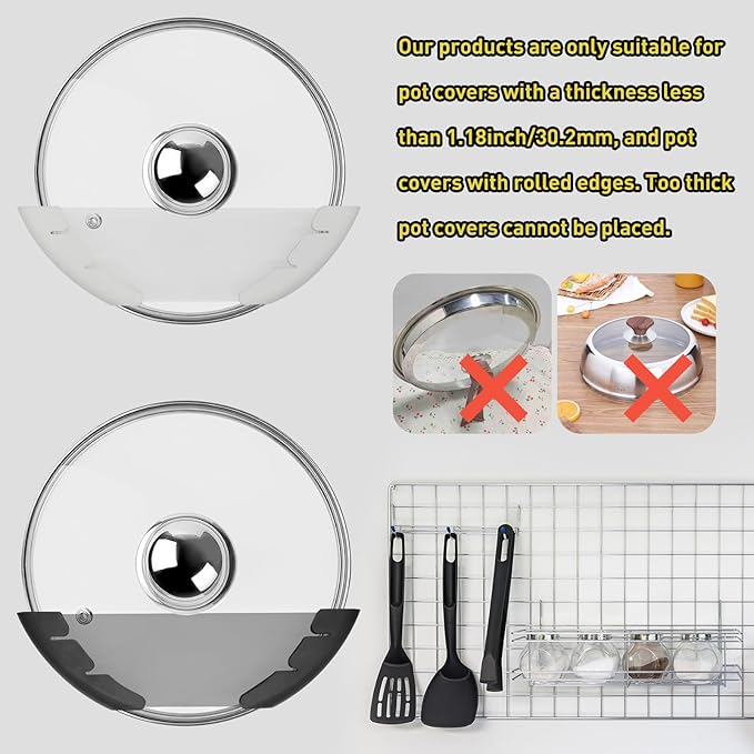 Universal Pot Lid Organizer for Cabinet, Fits 6" to 13.5" - Image 5