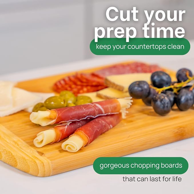 GREENER CHEF 12 Inch Small Bamboo Cutting Board - Image 6