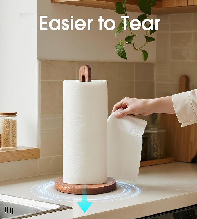 Acacia Wooden Paper Towel Holder Stand - Image 6