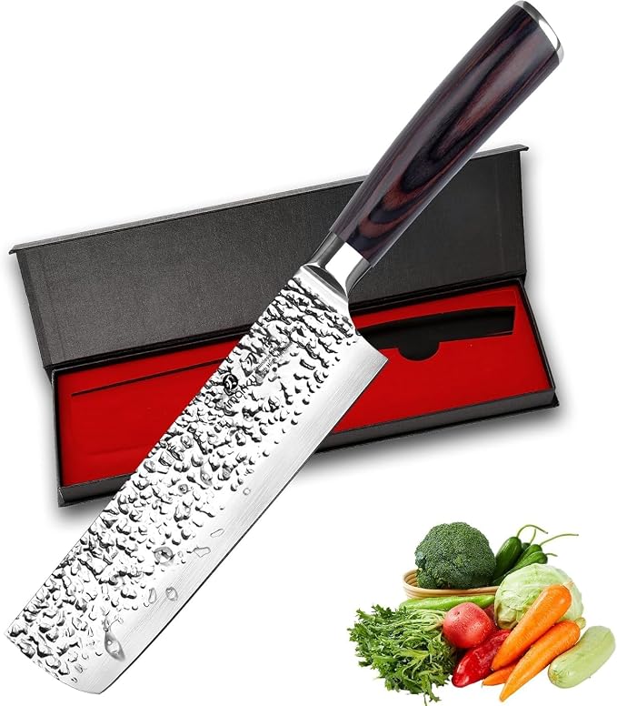 imarku Nakiri Knife, 7 Inch High Carbon Stainless Steel Japanese Chef Knife by imarku