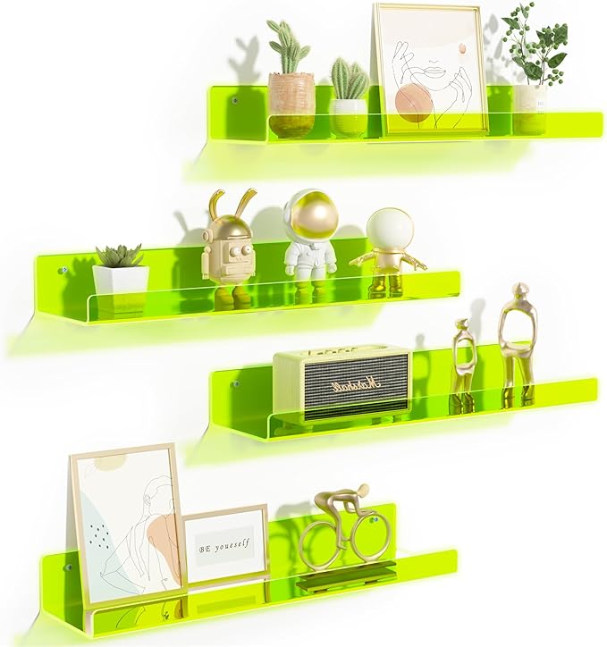 upsimples Acrylic Shelves for Wall Decor, Nail Polish, Wall Organizer for by upsimples