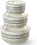 Metahom Ceramic Bowls with Lids Set of 3, Nesting Bowls by Metahom