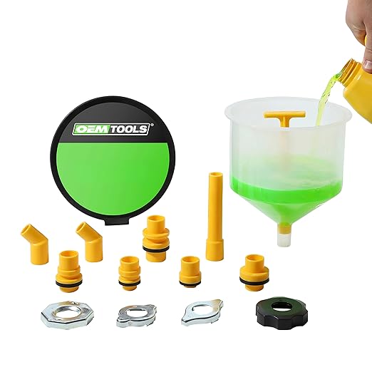 OEMTOOLS No-Spill Coolant Funnel Kit, 15 Piece Fluid and Oil Funnel Set by OEMTOOLS