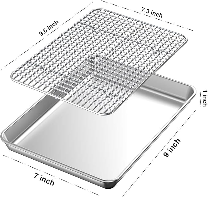 Baking Sheet with Rack Set, Wildone Stainless Steel Cookie Sheet Baking Pan - Image 2