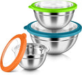 HaWare Mixing Bowls with Airtight Clear Lids, 6-Piece Stainless Steel Strong by HaWare
