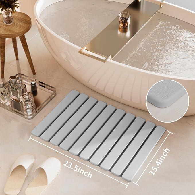 Foldable Stone Bath Mat, Quick Dry Stone Drying Mats - Image 3
