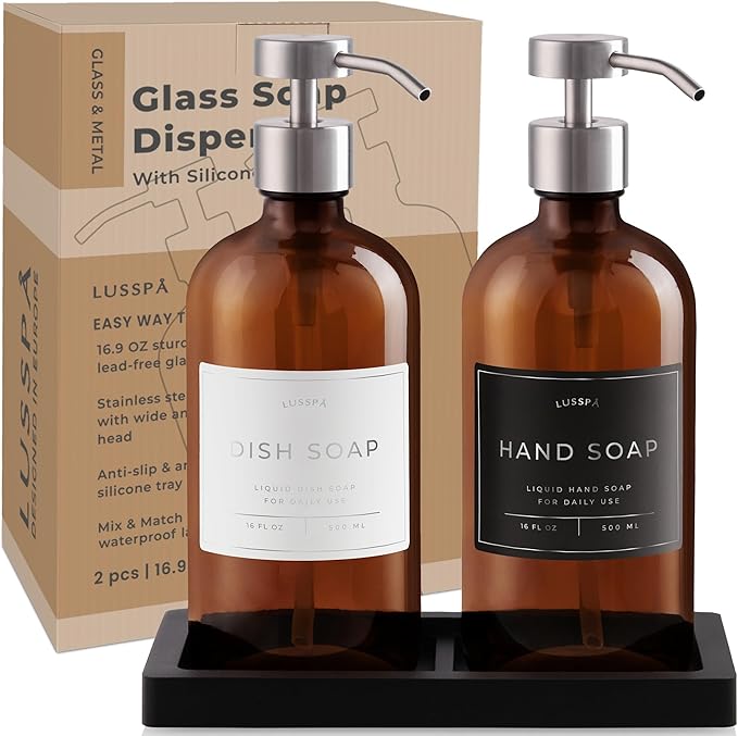 Glass Soap Dispenser Set of 2 - Image 7