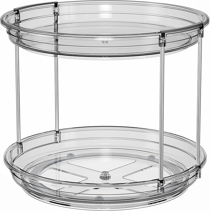 LAMU 2 Tier Lazy Susan Turntable Organizer 9.25'' Rotating Spice Rack - Image 8