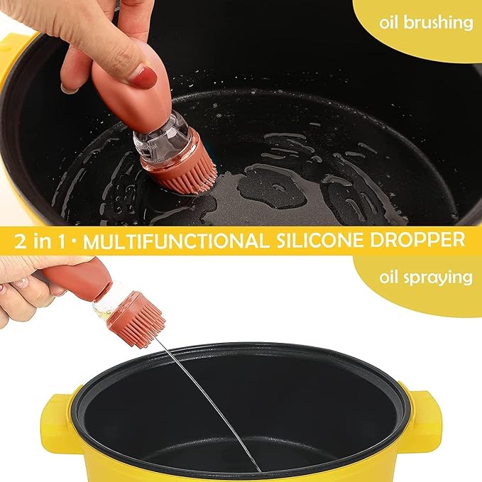 Oil Dispenser Bottle with Silicone Brush, 3 Pack 180ML 2 in 1 Silicone Dropper - Image 4
