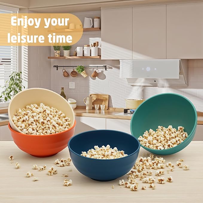 Wheat Straw Bowls 60 OZ, Unbreakable Large Salad Bowls Set of 6, Plastic - Image 5