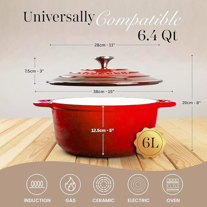 Nuovva Enamelled Cast Iron Dutch Oven Pot - Image 2