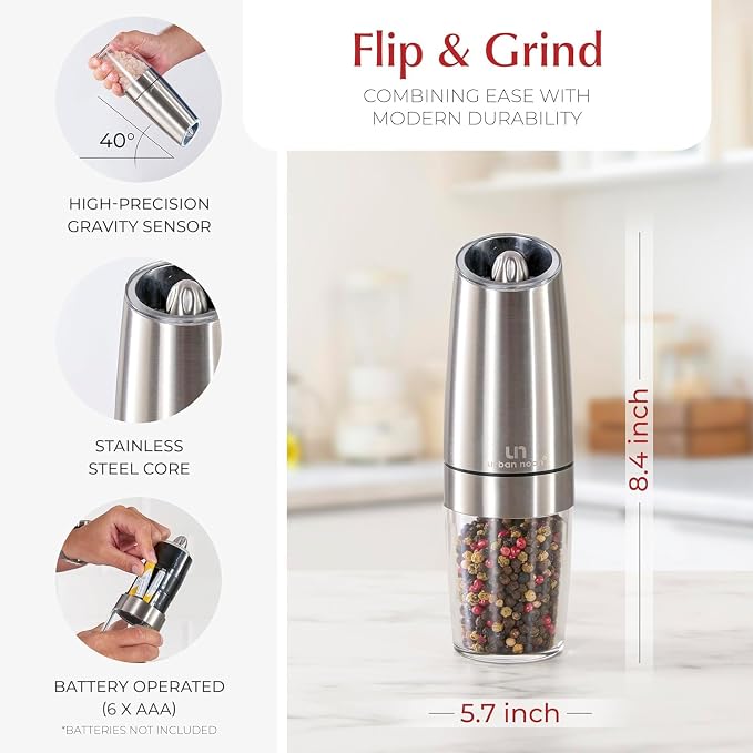 Urban Noon Gravity Salt and Pepper Grinder Set - Image 4