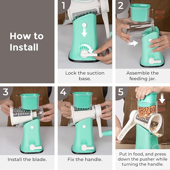 X Home 5-in-1 Rotary Cheese Grater - Image 6