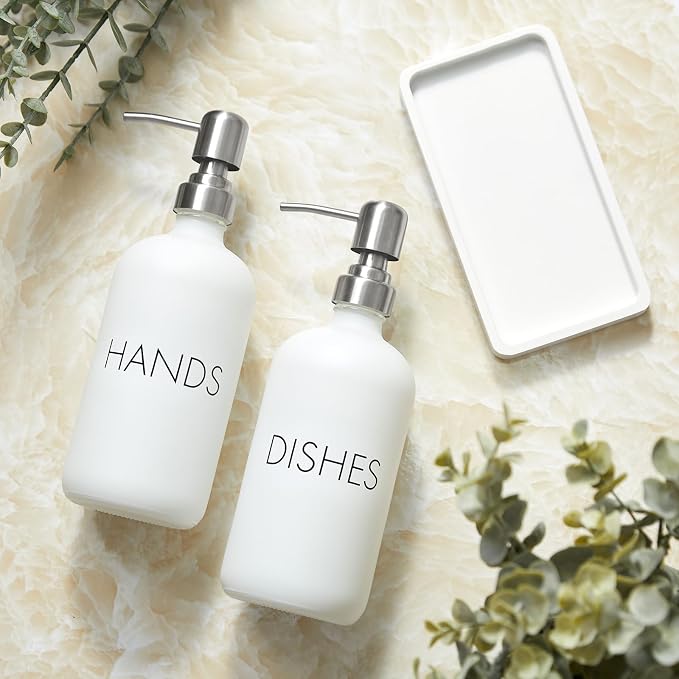 White Dish and Hand Soap Dispenser Set - Image 4