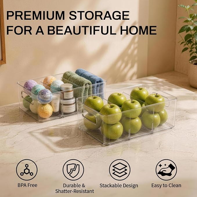 Mpotmiy 4 Pack Clear Pantry Organizers and Storage Bins - Image 2
