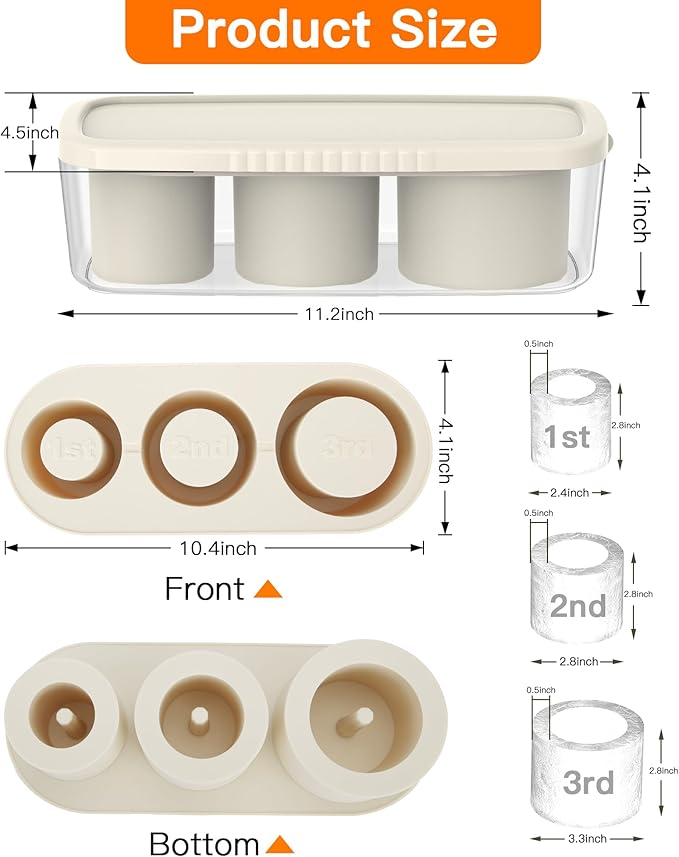 Ice Cube Tray for Tumbler Cup 30Oz-40Oz, Easy Fill and Release Ice Maker for - Image 5
