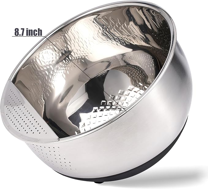 Rice Washer Strainer Bowl Quinoa Washing Bowl Stainless Steel Colander - Image 4