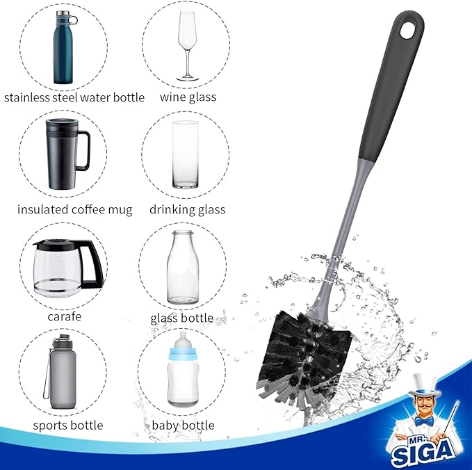MR.SIGA Long Handle Bottle Brush, Flexible Scrub Brush - Image 4