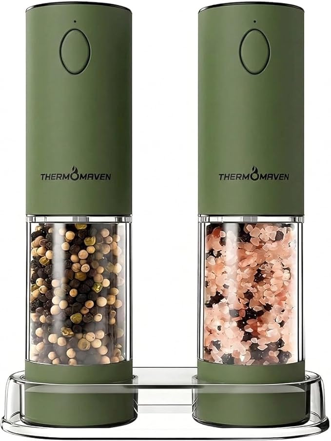ThermoMaven Electric Salt and Pepper Grinder Set, 110ml Larger Rechargeable by ThermoMaven