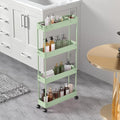 SPACELEAD Slim Storage Cart 4 Tier, Bathroom Organizer Rolling Utility by Home