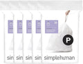 simplehuman Code P 100 Count Custom Fit Liners, Drawstring Kitchen Trash Bags by Simplehuman