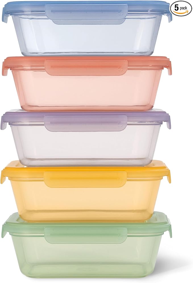 Ello Snap & Nest 10-Piece 4.5 Cup Plastic Meal Prep Set, Reusable Food by Ello
