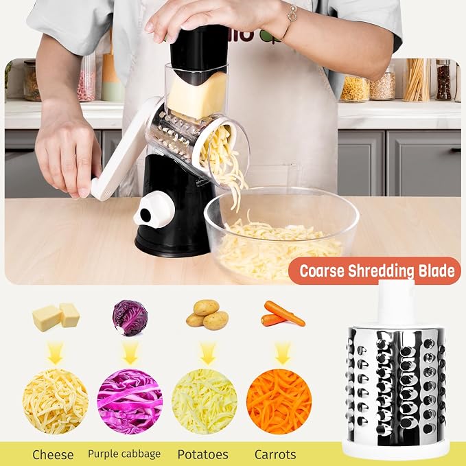 X Home Rotary Cheese Grater for Kitchen, Shredder - Image 4