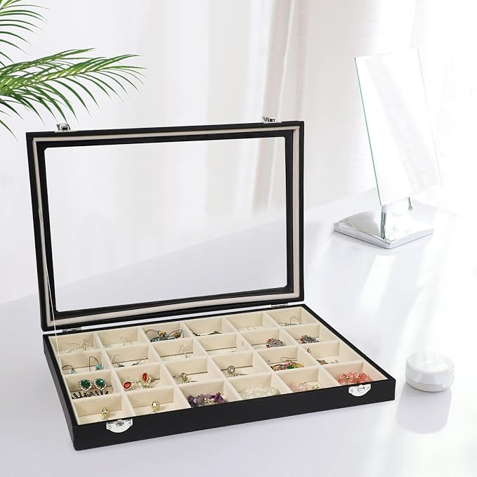 Stratalife Jewelry Tray 24 Grid Earring Organizer - Image 3