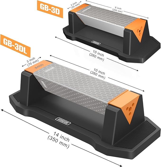 Extra Large Diamond Sharpening Stone Set 3 Side Grit 400/600/1000 Premium - Image 2