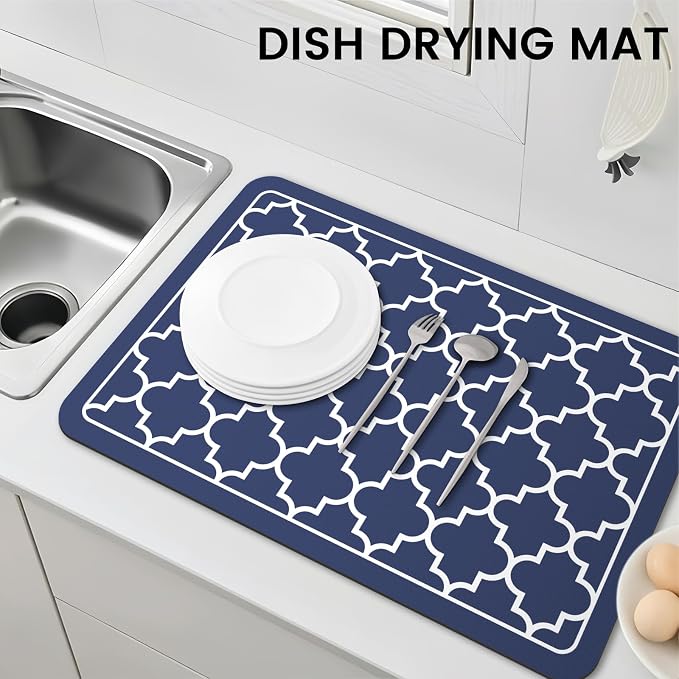 WISELIFE Dish Drying Mat Super Absorbent Drying Mat Large Dish Drying Mats - Image 7