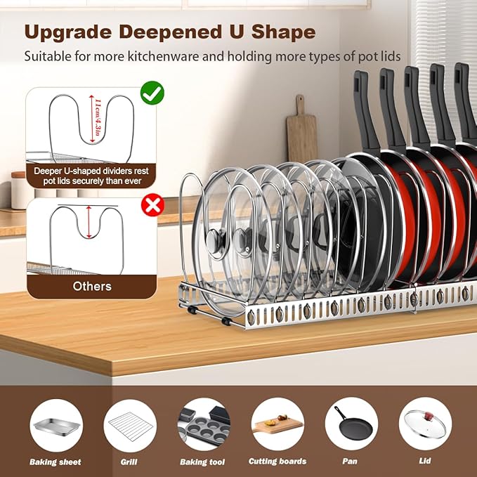 Housolution Pot and Pan Organizer Rack - Image 2