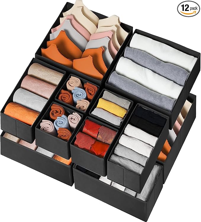 Criusia Drawer Organizer Clothes 12 Pack by Criusia