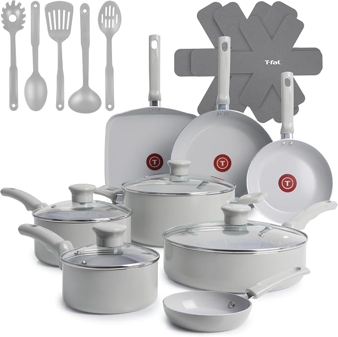 T-Fal Refresh Ceramic Pots and Pans Set, 20-Piece Nonstick Cookware Set by T-falbrand
