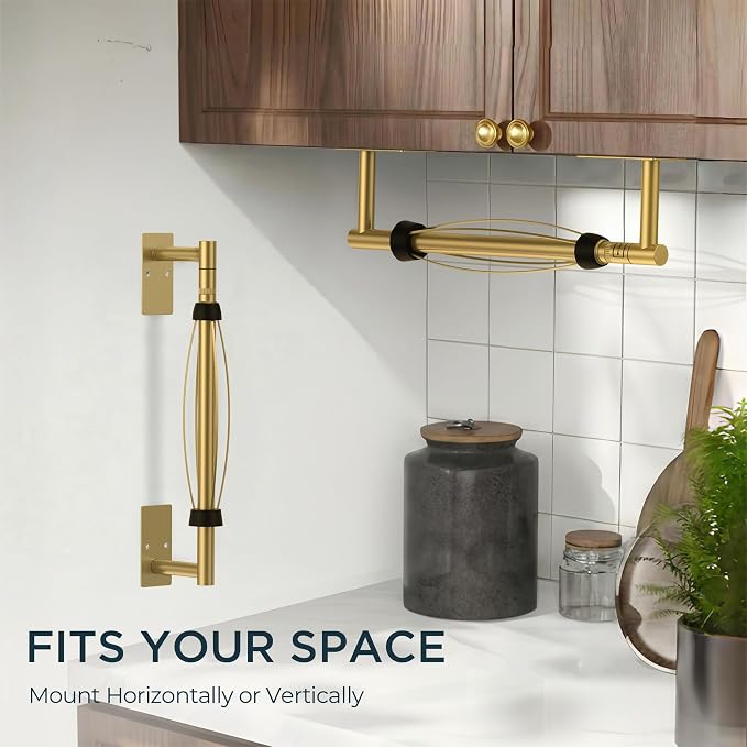 FORIOUS Paper Towel Holder Under Cabinet, Single Hand Operable - Image 2