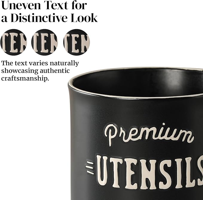 DOWAN 7.2″ Extra Large Utensil Holder, Farmhouse Utensil Holder - Image 5