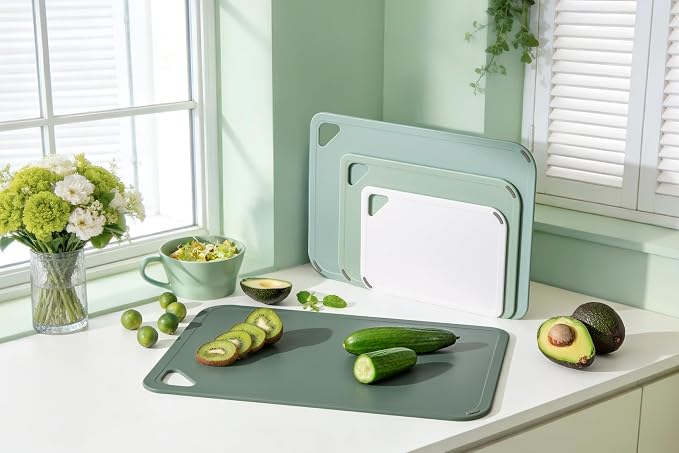 THETCHRY Plastic Cutting Board Set of 4, Extra Large Cutting Board - Image 4