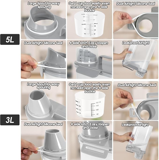 Dog Food Storage Container, Upgraded Large Nozzle BPA-free, 8-12 LBS Plastic - Image 6