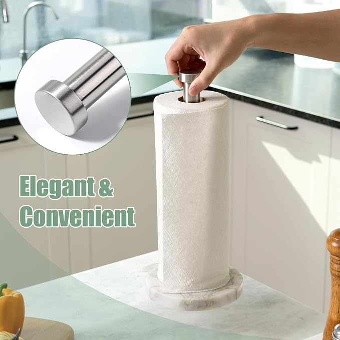 Koville African Marble Paper Towel Holder Countertop, - Image 6
