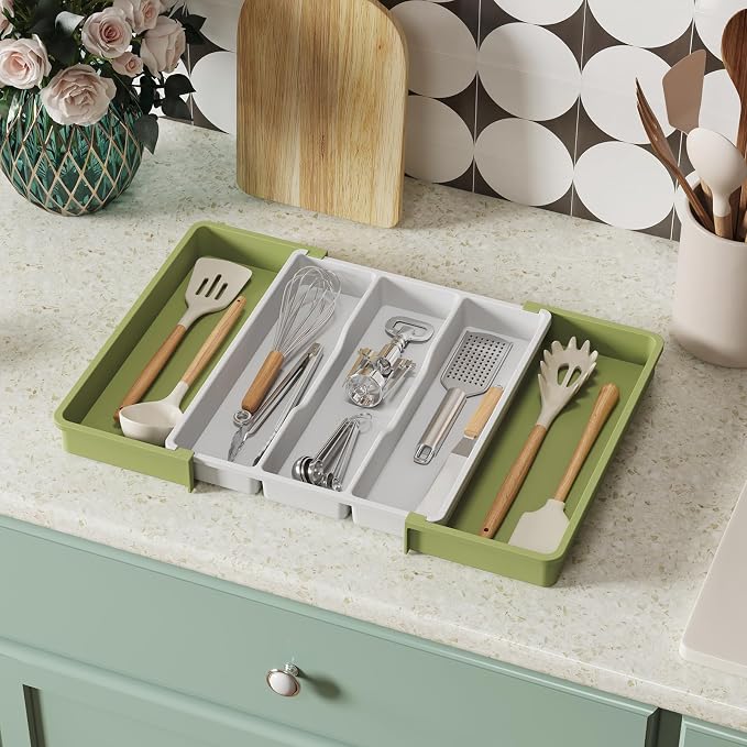 Lifewit Utensil Organizer for Kitchen Drawers, Expandable Cooking Utensil Tray - Image 7