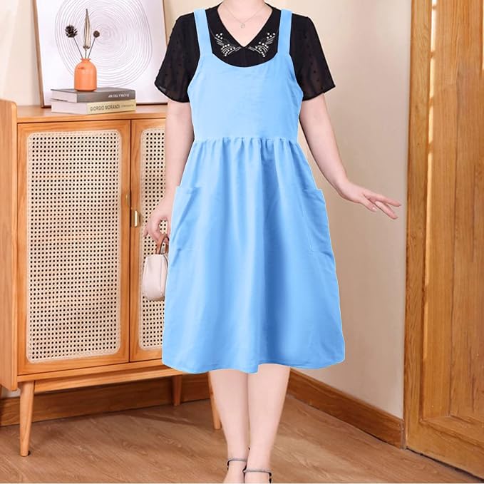 Uaussi Cotton Linen Apron Cross Back Work Apron - Image 5