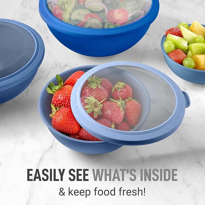 Zulay Kitchen 12 Piece Plastic Mixing Bowls - Image 5
