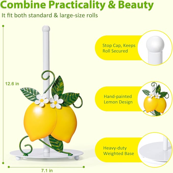 Lemon Paper Towel Roll Holder Countertop - Image 2